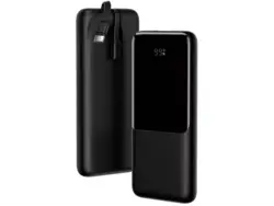 پاوربانک 10000 فست شارژ بیسوس Baseus Elf Digital Display PPJL010001 توان 22.5 وات با دو کابل متصل