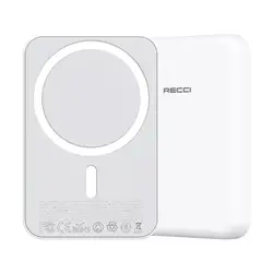 پاوربانک بی سیم مغناطیسی 10000 میلی آمپر ساعت رسی Recci Wireless Magnet Power Bank 10000mah RPB-W09