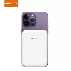 پاوربانک بی سیم مغناطیسی 10000 میلی آمپر ساعت رسی Recci Wireless Magnet Power Bank 10000mah RPB-W09