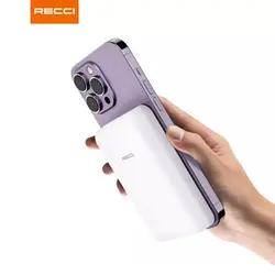 پاوربانک بی سیم مغناطیسی 10000 میلی آمپر ساعت رسی Recci Wireless Magnet Power Bank 10000mah RPB-W09