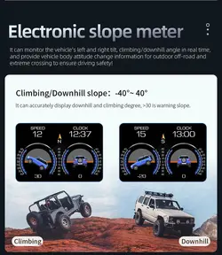 هدآپ دیسپلی خودروHead Up Display + P21 +شیب سنج آفرودی