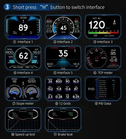 هدآپ دیسپلی خودروHead Up Display + P21 +شیب سنج آفرودی