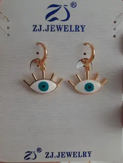 گوشواره مدل چشم مژه دار طرح طلا کد E1۰۴