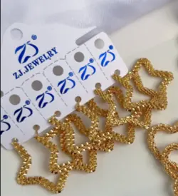 گوشواره زنانه ستاره ای مجلسی و طرح طلا کد 3-E097