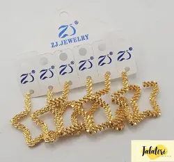 گوشواره زنانه ستاره ای مجلسی و طرح طلا کد 3-E097