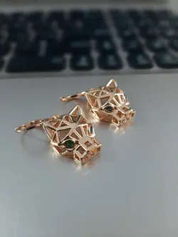 گوشواره دخترانه و زنانه فشن طرح گرگ کد E060