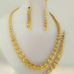 سرویس ست کامل زنانه پولکی (گردنبند-دستبند-گوشواره)