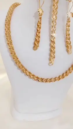 سرویس ست کامل زنانه پولکی (گردنبند-دستبند-گوشواره)