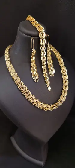 سرویس ست کامل زنانه پولکی (گردنبند-دستبند-گوشواره)