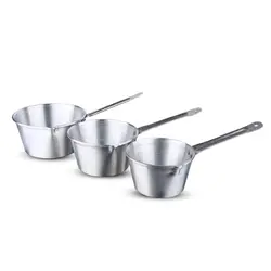 شیرجوش روحی ساده 4تایی دسته آلومنیومی