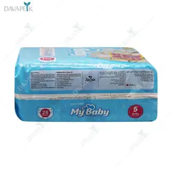 پوشک سایز 5 مناسب برای 12-20 کیلوگرم 28 عددی مای بی بی (My baby baby diaper)