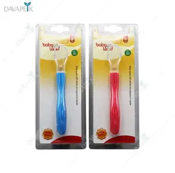 قاشق غذا خوری سيليكونی حرارتی بی بی لند (Baby land spoon with soft tip and ergonomic handle)