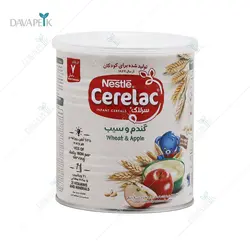 سرلاک گندم و سیب به همراه شیر از پایان 7 ماهگی (Cerelac wheat and apple with milk)