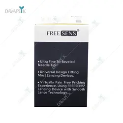 سوزن تست قند خون فری سنس مدل 30 گیو (Free Sens Sterile Lancets 30 Giv)