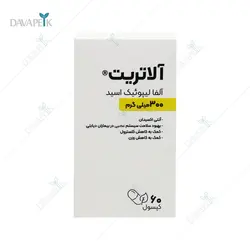 کپسول آلاتریت آلفا لیپوئیک اسید300 میلی گرم تچرا فارمد (Alatraet Alpha Lipoic Acid 300mg capsul)