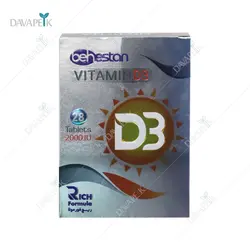 قرص ویتامین د3 2000 واحدی بهستان (Behestan Vitamin D3 2000 IU Tablets)