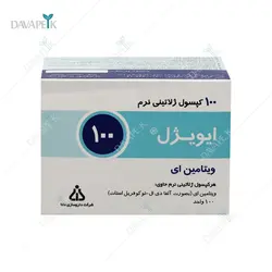 کپسول ژلاتینی نرم ویتامین ای 100 واحد ایویژل دانا فارما _Dana Pharma Vitamin E 100 E-vigel Soft Gelatin Capsules