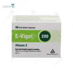 کپسول ژلاتینی نرم ویتامین ای 200 واحد ایویژل دانا فارما _Dana Pharma Vitamin E 200 E-vigel Soft Gelatin Capsules