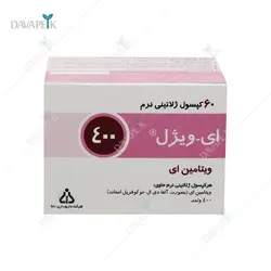 کپسول ژلاتینی نرم ویتامین ای 400 واحد ایویژل دانا فارما _Dana Pharma Vitamin E 400 E-vigel Soft Gelatin Capsules