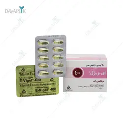 کپسول ژلاتینی نرم ویتامین ای 400 واحد ایویژل دانا فارما _Dana Pharma Vitamin E 400 E-vigel Soft Gelatin Capsules
