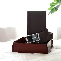 ست کیف پول بلند و کمربند مردانه مدل MD2