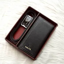 ست کیف پول بلند و کمربند مردانه مدل MD2