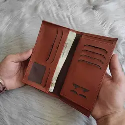 ست کیف پول بلند و کمربند مردانه مدل MD2