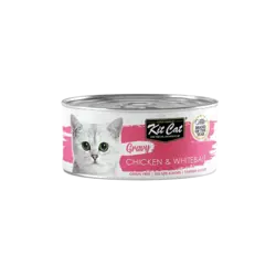 کنسرو غذای گربه کیت کت مدل مرغ و بچه ماهی در سس وزن 70 گرم