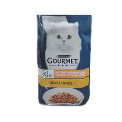 پوچ گربه گورمت مدل پرل با طعم مرغ وزن 85 گرم