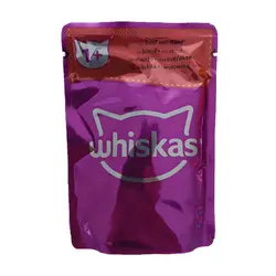 پوچ گربه ویسکاس مدل گوشت گاو وزن 85 گرم