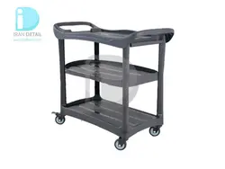 میز ترولی سه طبقه پلاستیک فشرده مخصوص مراکز دیتیلینگ Detailing Trolley