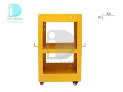 میز ترولی سه طبقه زرد مخصوص مراکز دیتیلینگ مدل Detailing Trolley 2075