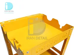 میز ترولی سه طبقه زرد مخصوص مراکز دیتیلینگ مدل Detailing Trolley 2075