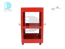 میز ترولی سه طبقه قرمز مخصوص مراکز دیتیلینگ مدل Detailing Trolley 2076