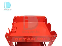 میز ترولی سه طبقه قرمز مخصوص مراکز دیتیلینگ مدل Detailing Trolley 2076