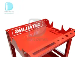 میز ترولی سه طبقه قرمز مخصوص مراکز دیتیلینگ مدل Detailing Trolley 2076