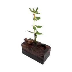 گلدان چوبی بشر دار