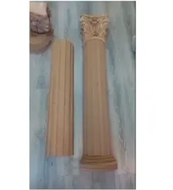 ستون گرد بدنه ام دی اف قطر ۲۰ سانت با سرستون راش و پاستون ام دی اف کد S5