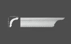 گچبری گلویی طرح حصیری (پلی یورتان) کد CM655