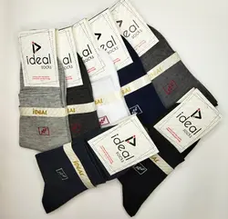 جوراب مردانه نیم ساق اعلاء طرح ریز مارک ایده آل (۱۲تایی)