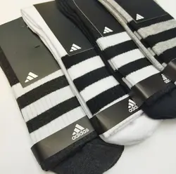 جوراب مردانه ساقدار کبریتی طرح سه خط الوان رنگ تیره پاکالا (۱۲جفتی)