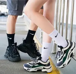 جوراب ساق بلند طرح نایک کبریتی سفید و مشکی پارسینا (۱۲جفتی)