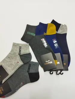 جوراب مچی مردانه مچ کبریتی پاشنه پنجه رنگی الوان خارجی (10جفتی)