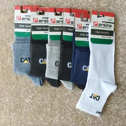 جوراب مردانه نیم ساق مچ کبریتی طرح ریز مارک پارسینا (12جفتی)