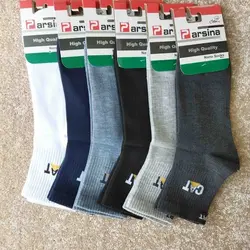 جوراب مردانه نیم ساق مچ کبریتی طرح ریز مارک پارسینا (12جفتی)