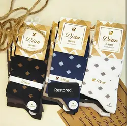 جوراب مردانه کلاسیک طرح لوزی ریز پنبه دیان (12جفتی)