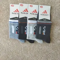 جوراب مردانه نیم ساق کش کبریتی طرح فیلا الوان مارک مارلیک (۱۲تایی)