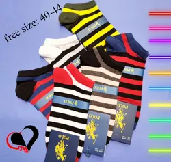 جوراب مچی مردانه طرح تمام رینگی رنگ فانتزی ساده پاکالا (۱۲جفت)