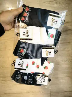 جوراب مچی زنانه سه پاشنه قلبی خارجی (۱۰جفتی)
