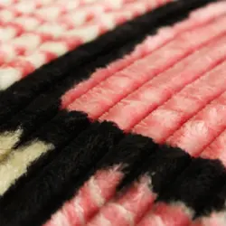 پتو مسافرتی دو نفره مخملی طرح پلیسه ای شطرنجی